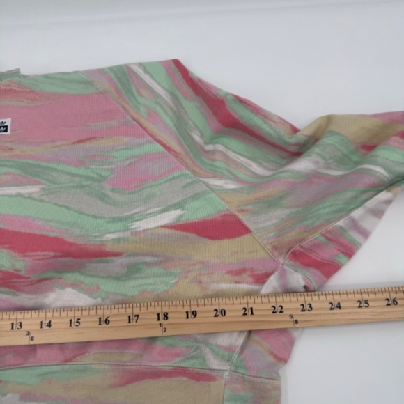 Adidas Hoodie Women Small Multicolor Tie Dye Cropped Lightweight Oversized Relax - Picture 8 of 9